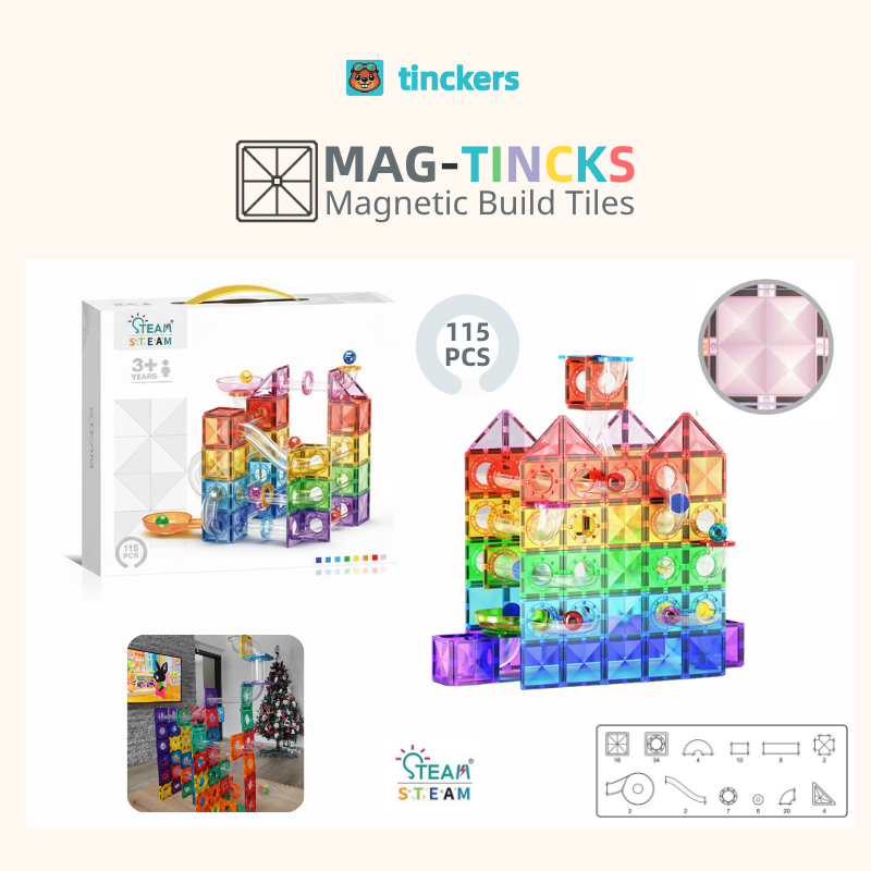 Magnetinckers® Ball Track Builder 65-155 Pieces Set