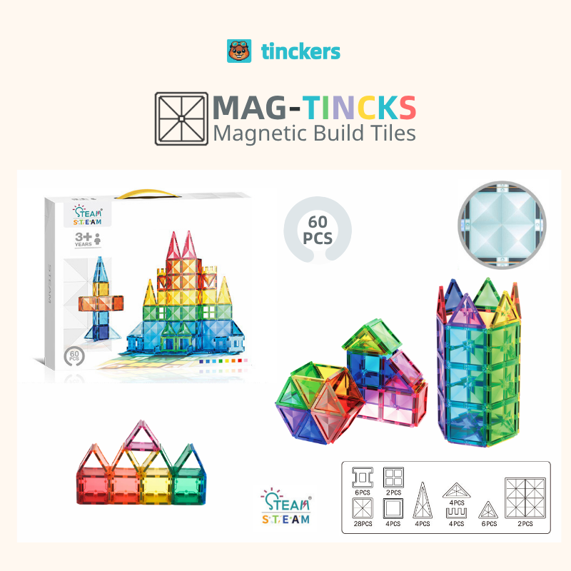 Magnetinckers® Rainbow Builder Collection 40-120 Pieces Set
