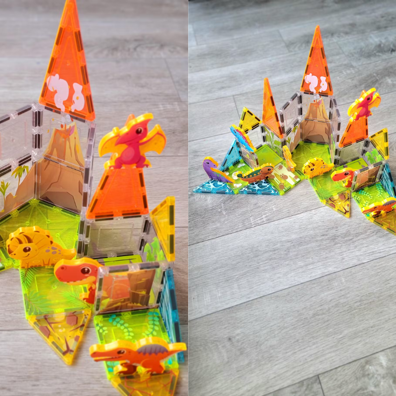 Dino Park 32 Pieces Set Tiles Magnetinckers®