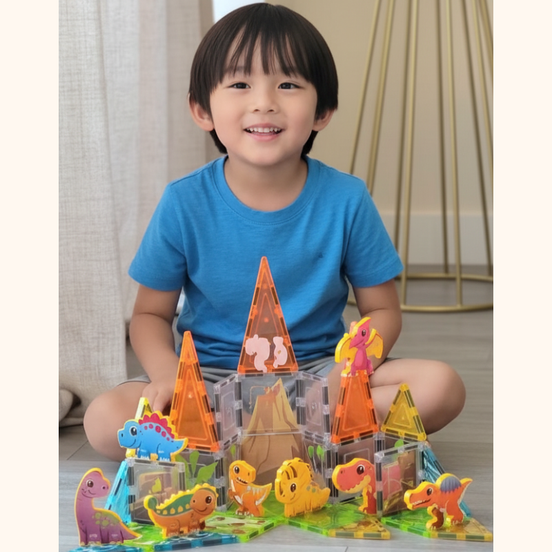 Dino Park 32 Pieces Set Tiles Magnetinckers®