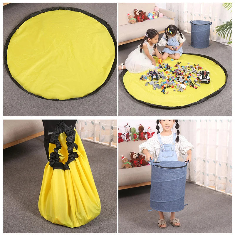 Zippered Lego Storage Bag – Portable Kids Toy Organizer with Handles for Fast Cleanup, Durable Building Blocks Tote