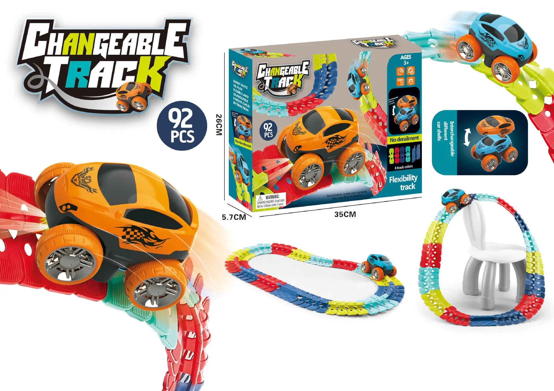 Rechargeable Soft Rubber Flexible Railcar Electric Diy No Derailment Rail Car Roller Coaster Toys For Children