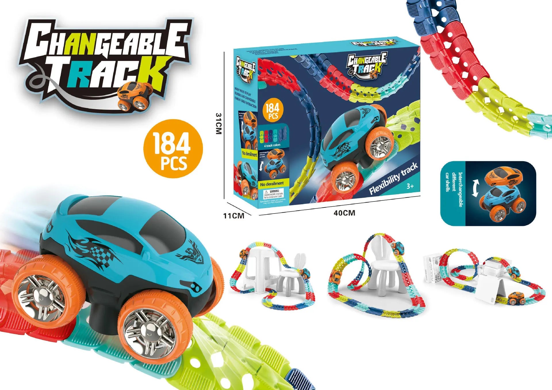 Rechargeable Soft Rubber Flexible Railcar Electric Diy No Derailment Rail Car Roller Coaster Toys For Children