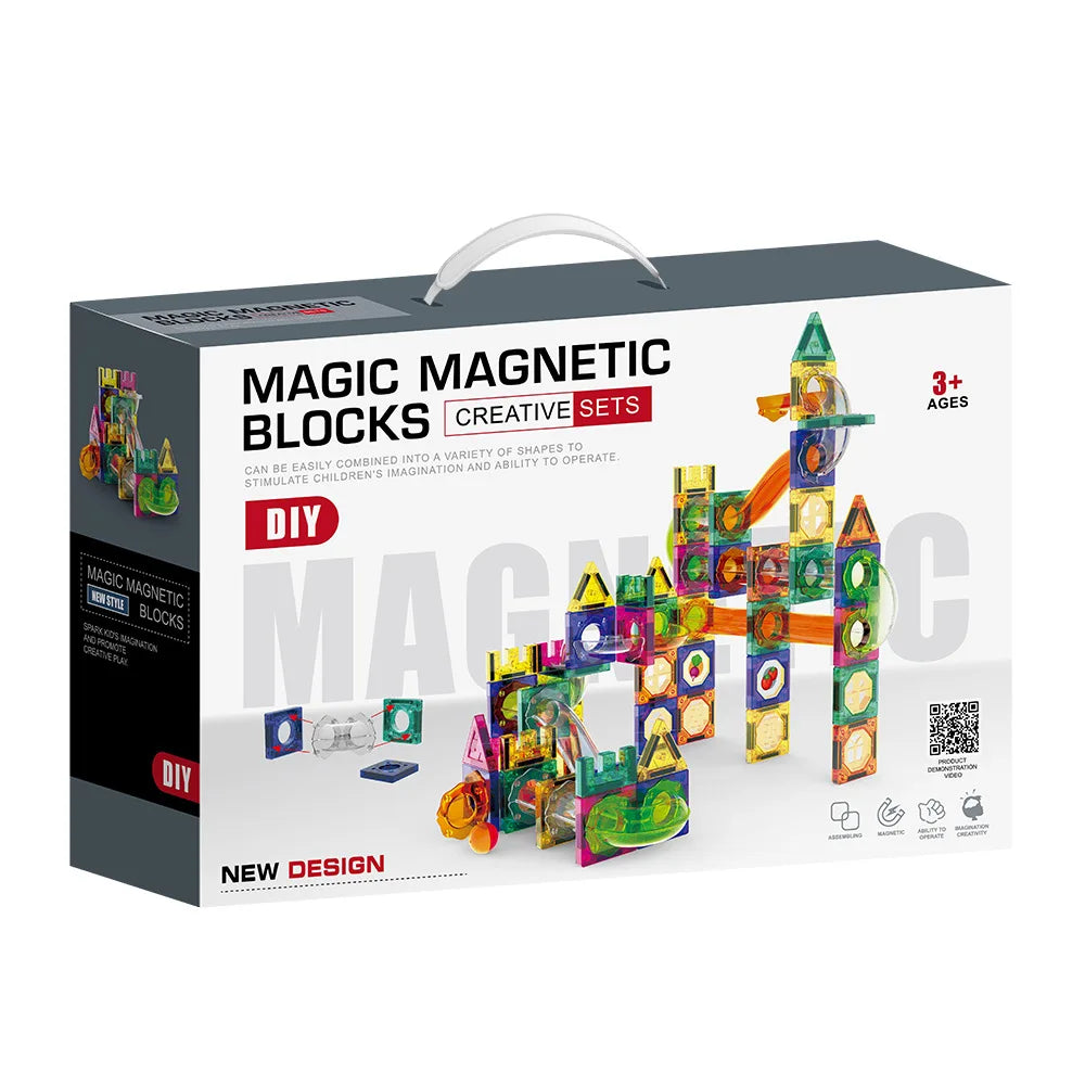234pcs Children's Gift Track Ball Magnetic Block Parent Child Puzzle Assembly Toy Gift 3-6 Year Old Intellectual Development