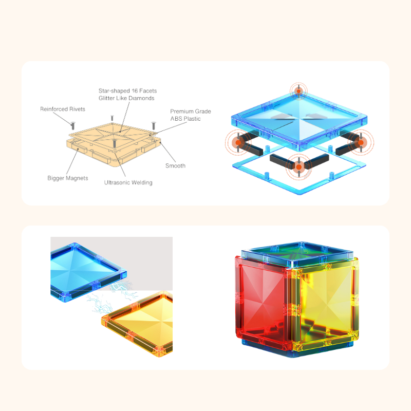 Magnetinckers® Rainbow Builder Collection 40-120 Pieces Set