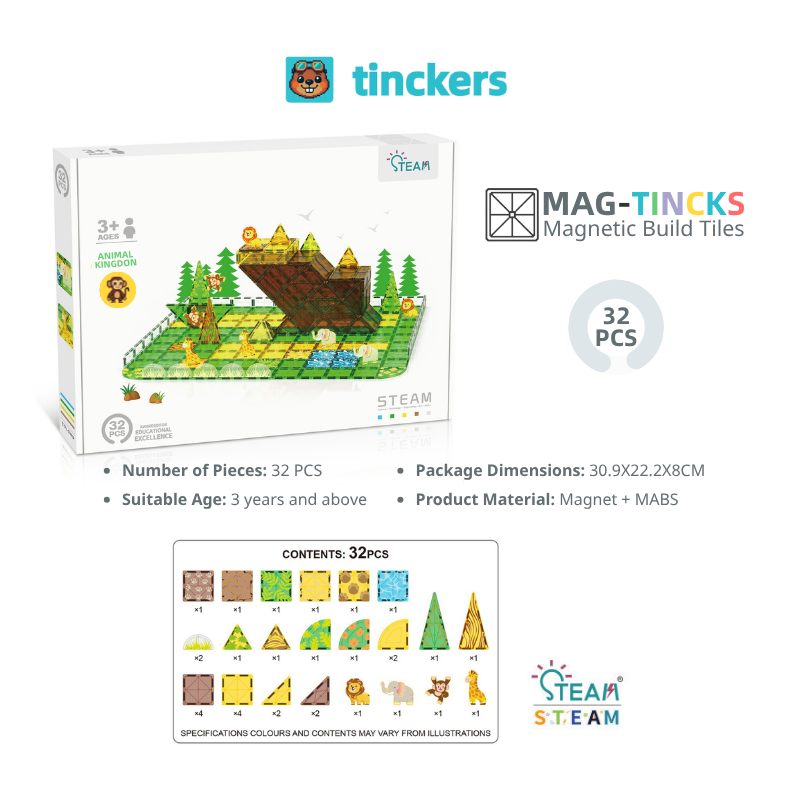 Animal Kingdon Magnetinckers® 32 Pieces Set