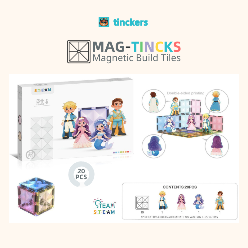Princess World 20 Pieces Set Tiles Magnetinckers®