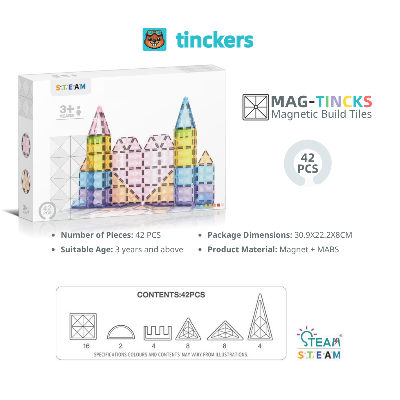 Magnetinckers® Pastel Castle Collection 42-122 Pieces Set