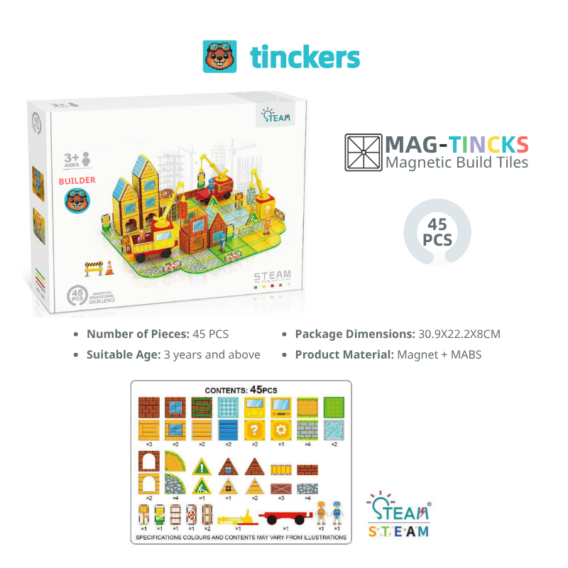 Tinck Build 38-45 Pieces Set Tiles Magnetinckers®