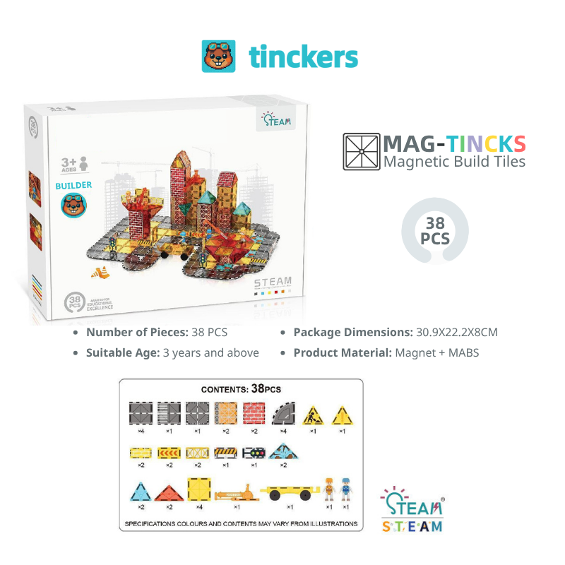 Tinck Build 38-45 Pieces Set Tiles Magnetinckers®