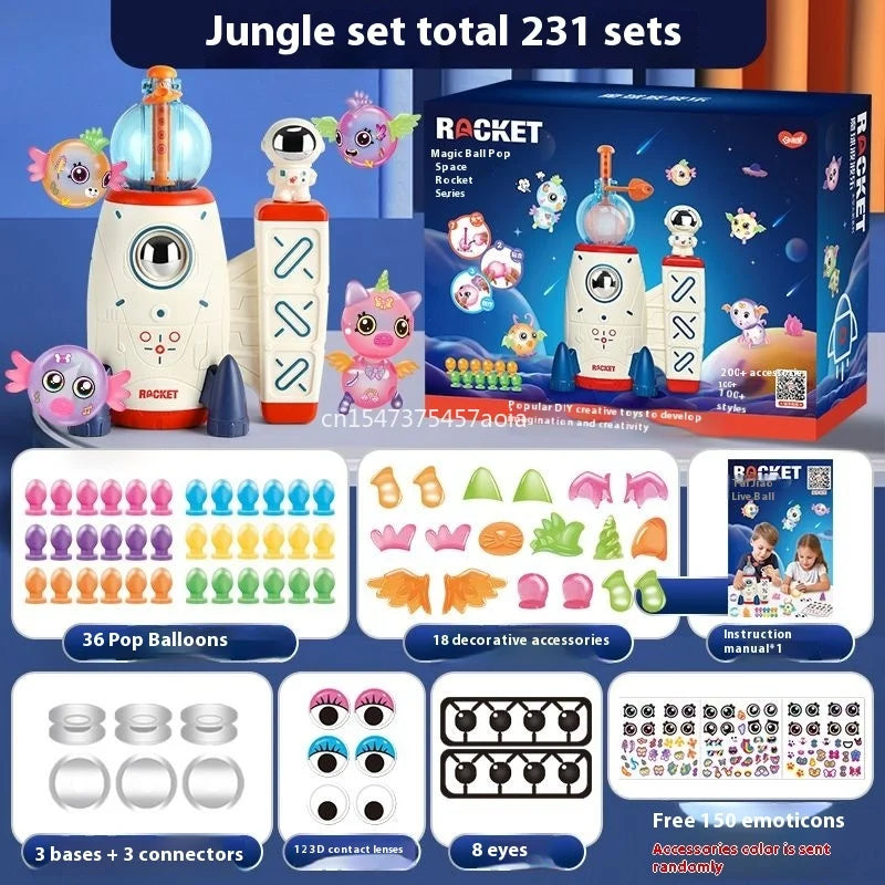 Magic sticky happy DIY animal monster toy theme children's balloon inflatable toy balloon small octopus Making Kit