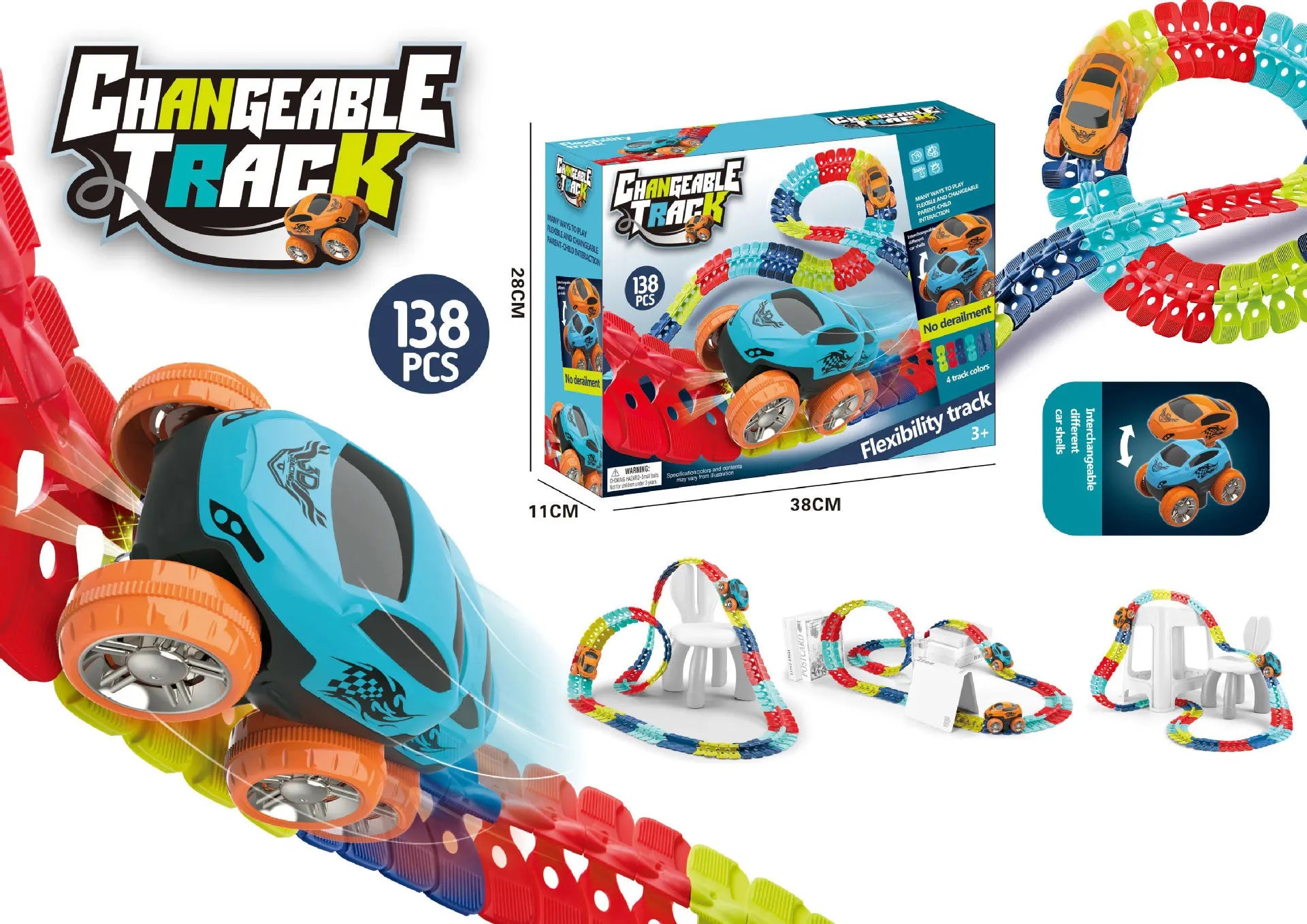 Rechargeable Soft Rubber Flexible Railcar Electric Diy No Derailment Rail Car Roller Coaster Toys For Children