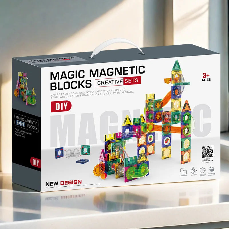 234pcs Children's Gift Track Ball Magnetic Block Parent Child Puzzle Assembly Toy Gift 3-6 Year Old Intellectual Development